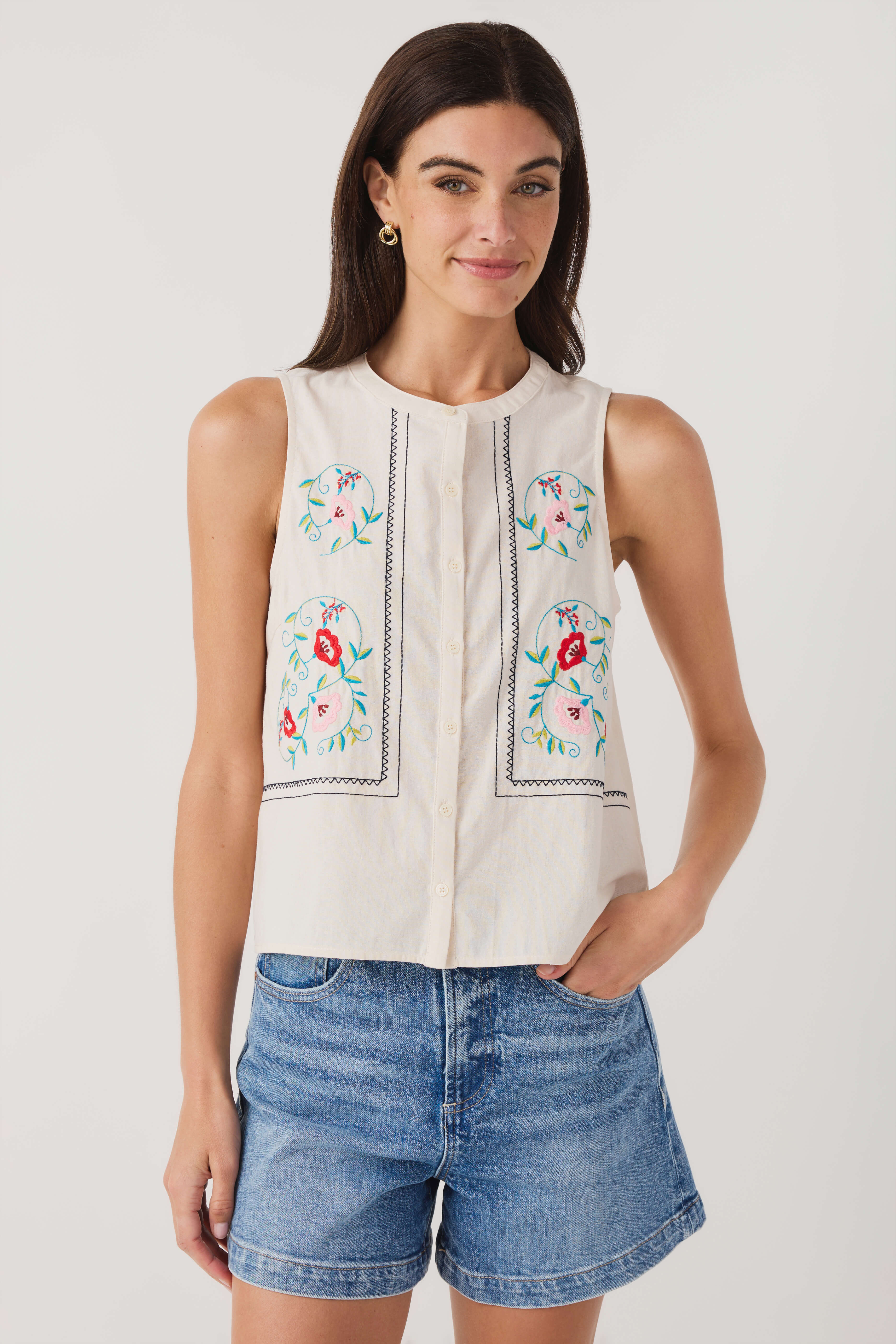 Able Embroidered Top | Social Threads