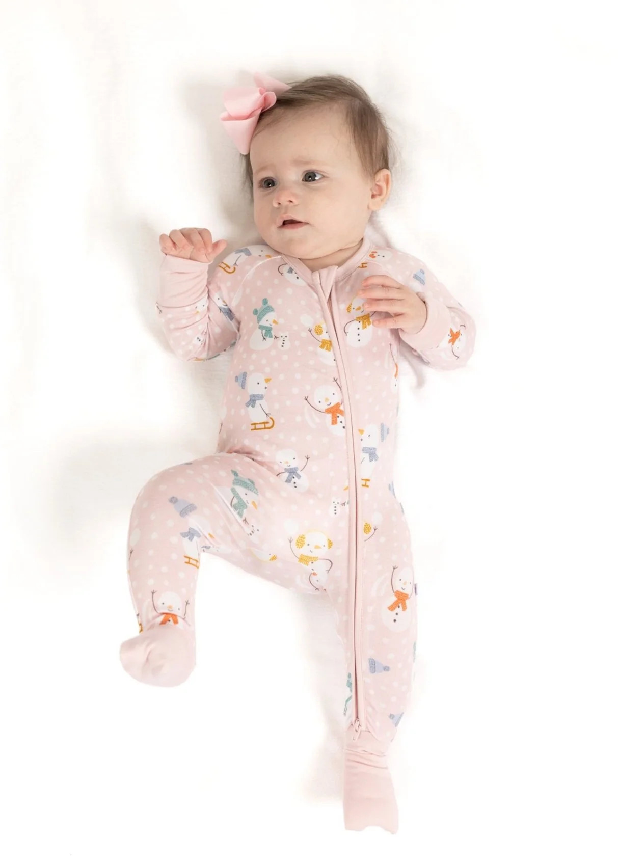 Pink Snowmen Zippy | Tiny Jams