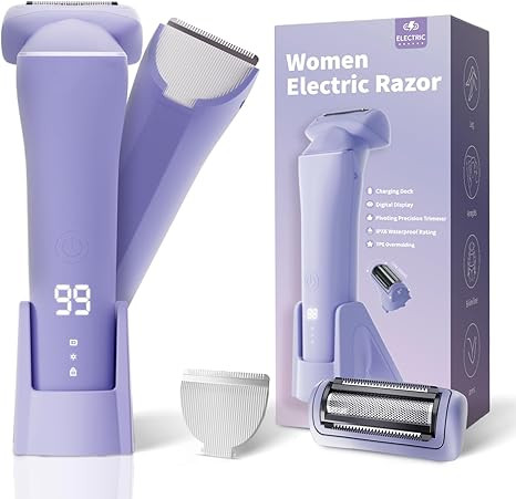 Krofaue Bikini Trimmer for Women, Gentle Painless Electric Razor for Silk Skin, IPX6 Waterproof P... | Amazon (US)