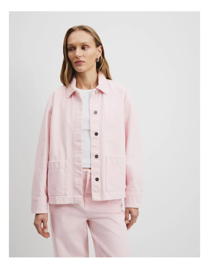 Country RoadPocket Denim Shacket in Pink Meringue | Myer