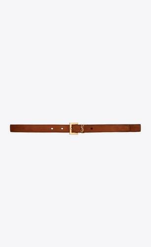 THIN BELT WITH ADJUSTABLE SQUARE BUCKLE FEATURING AN ICONIC YSL SIGNATURE LOOP. | Saint Laurent Inc. (Global)