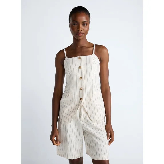 Scoop Women’s Linen Blend Vest, Sizes XS-XL | Walmart (US)
