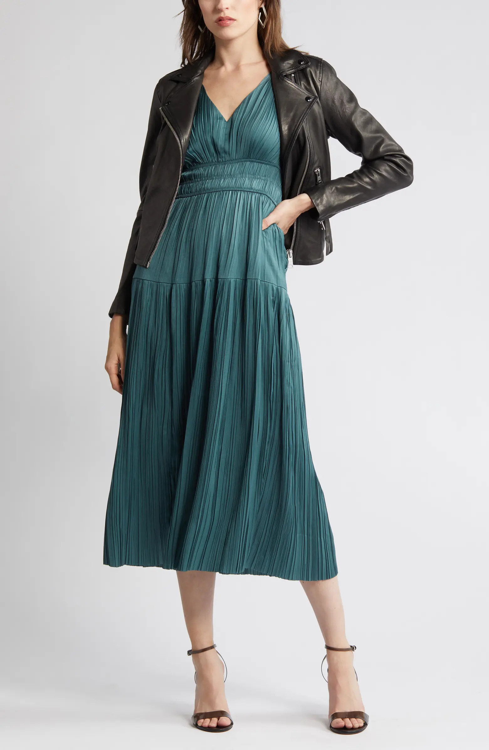 Plissé Midi Dress | Nordstrom