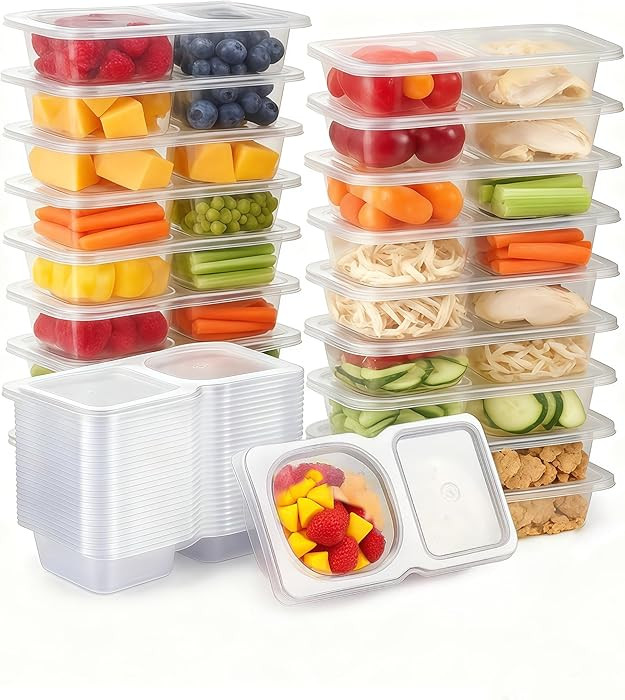 Pure Future 20-Pack Reusable Double Compartment Snack Containers with Lids - BPA-Free PP Meal Pre... | Amazon (CA)