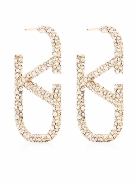 VLogo rhinestone-embellished earrings | Farfetch Global
