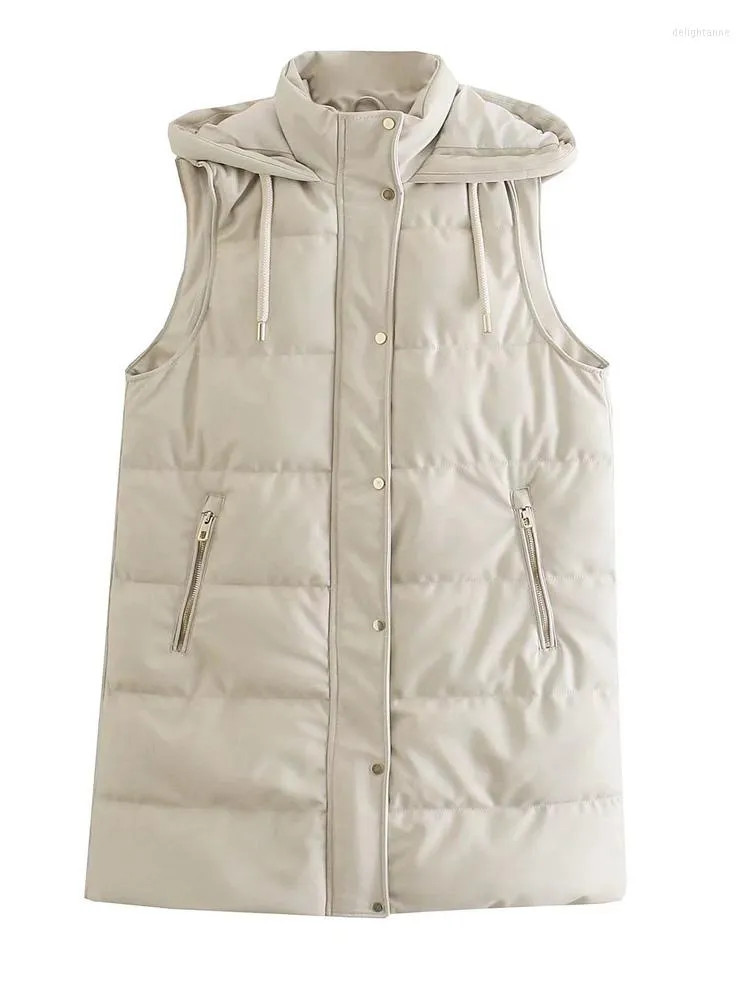 Women's Vests Fashion Hooded Faux Leather Long Waistcoat Vest Women Casual Sleeveless PU Jacket C... | DHGate