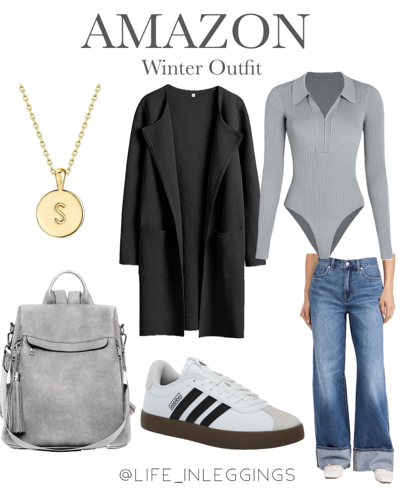 Amazon Winter outfit idea. Cuffed jeans, wide leg jean, sneakers, bodysuit

#LTKFindsUnder50 #LTKShoeCrush