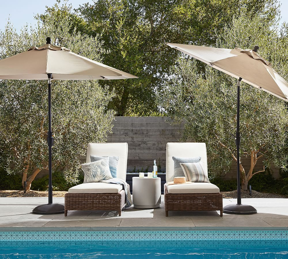 Torrey All-Weather Wicker Chaise + Pomona Concrete Side Table + Lounge Set | Pottery Barn (US)