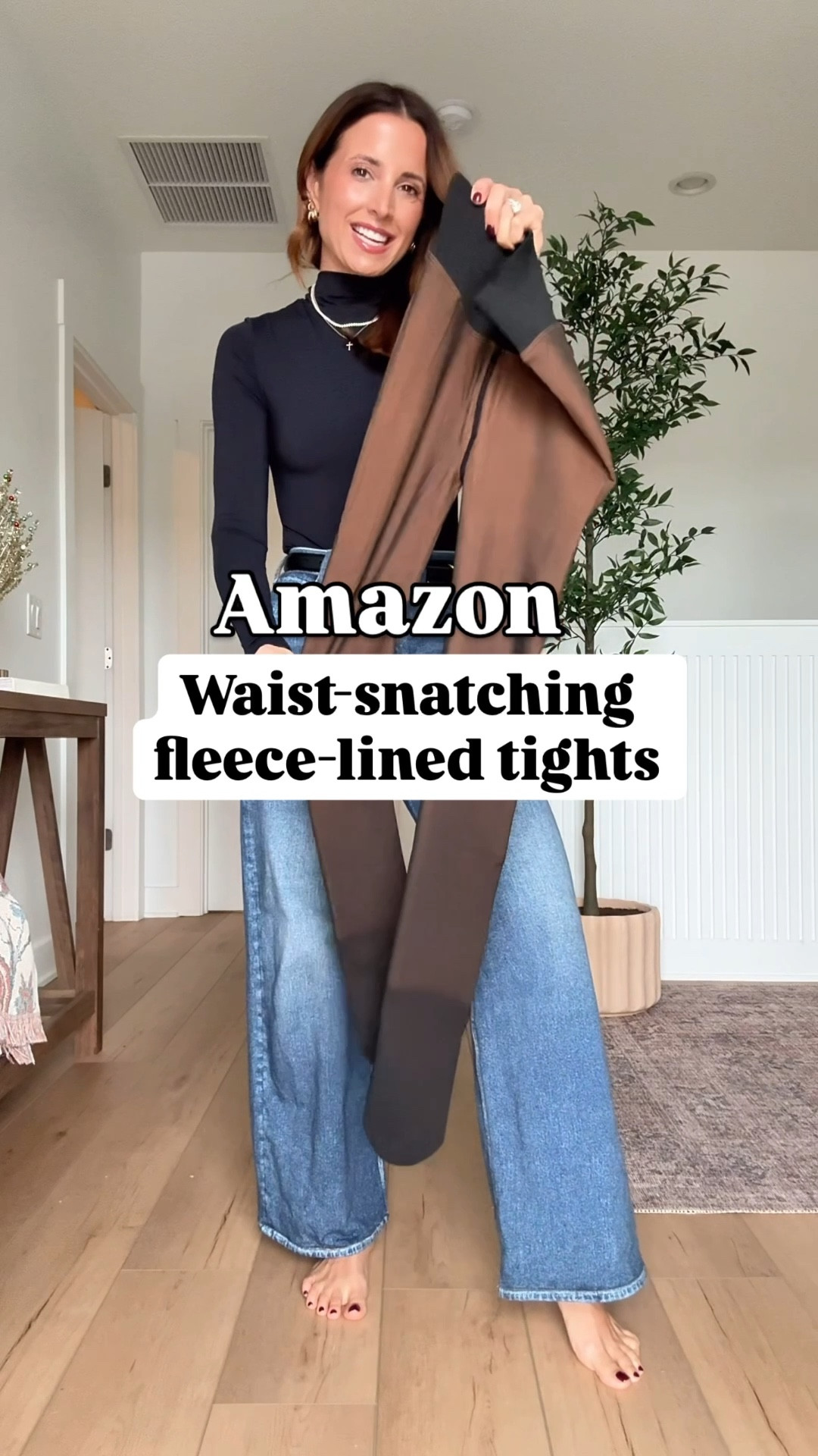 These Amazon fleece-lined tights are perfect for keeping you warm. They are waist-snatching and tummy control! XS-Small in color tan. Comfortable to wear all day. Paired with my favorite boots (go up half a size) and matching set (XS).

*23 in sweatpant jeans (I sized down one) and XS in bodysuit. 

#LTKHoliday #LTKWedding #LTKootd
