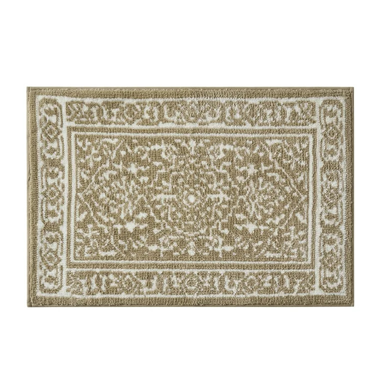 My Texas House Lacey Taupe Medallion Knitted Bath Rug, 20" x 32" | Walmart (US)