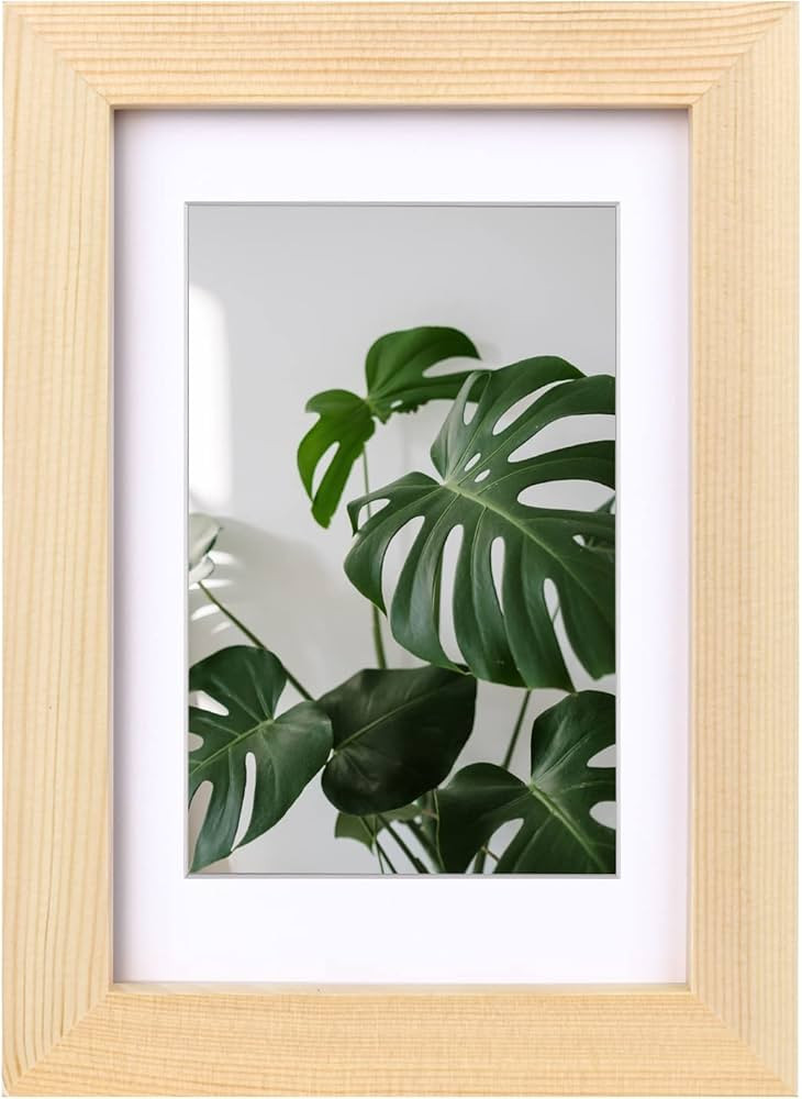 Egofine 4x6 Picture Frame Natural Wood Frame with Plexiglass, Display Pictures 3.5x5 with Mat or ... | Amazon (US)