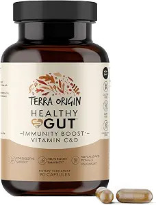 TERRA ORIGIN Healthy Gut Capsules with Immunity Boost | 90 Capsules | Non GMO, Gluten Free, Dairy... | Amazon (US)