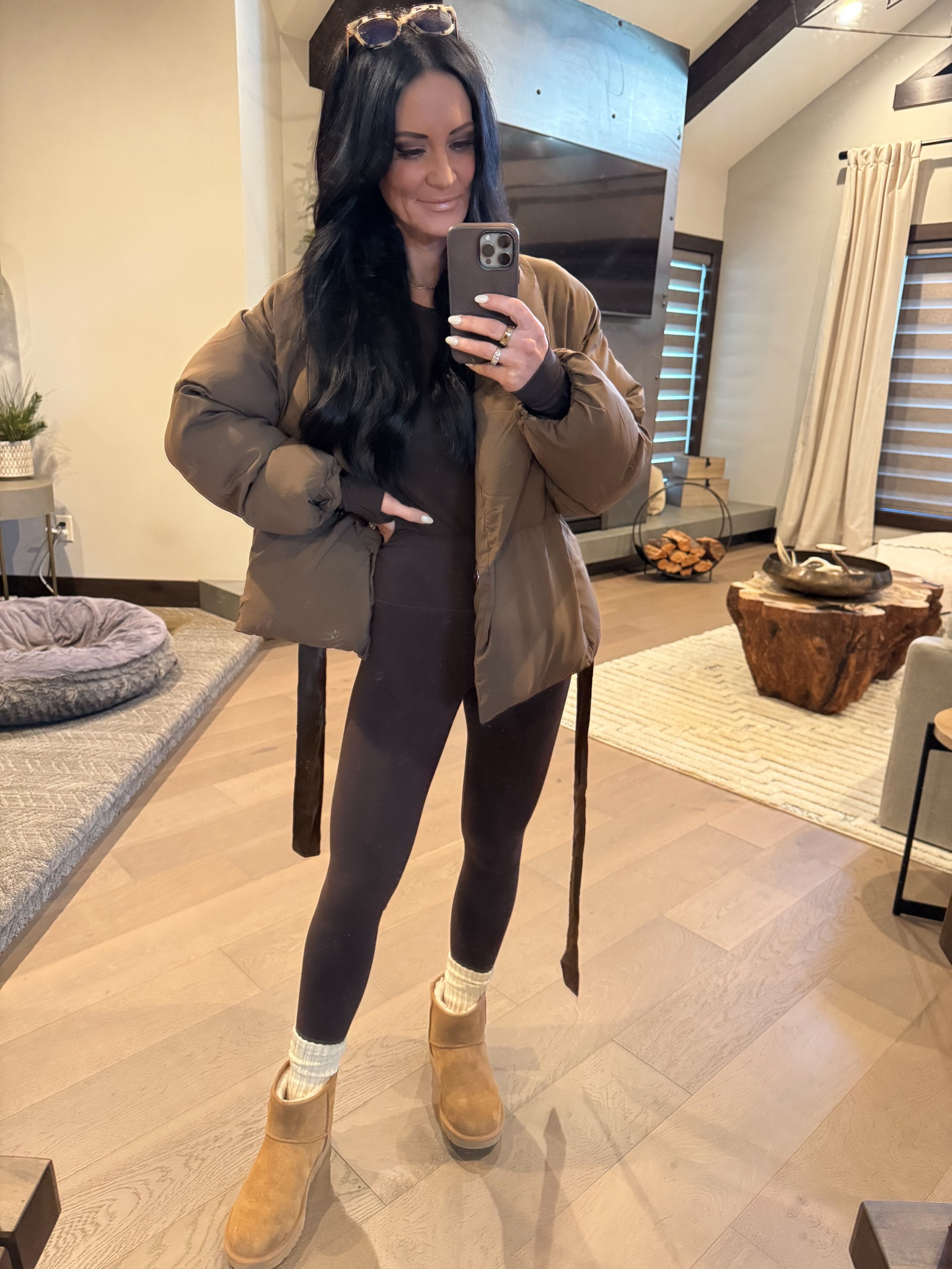 Chilly weather OOTD. 👏🏼❤️ Also, my leggings are only $19! Normally $48! 

#LTKSeasonal #LTKsalealert #LTKover40