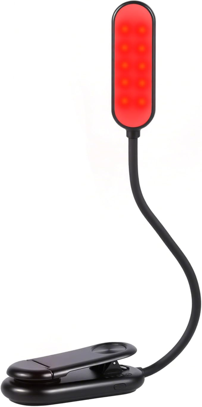 625nm Red Book Light [1 Pack] - Zero Blue Light, Rechargeable Clip On Red Reading Light Lamp for ... | Amazon (US)