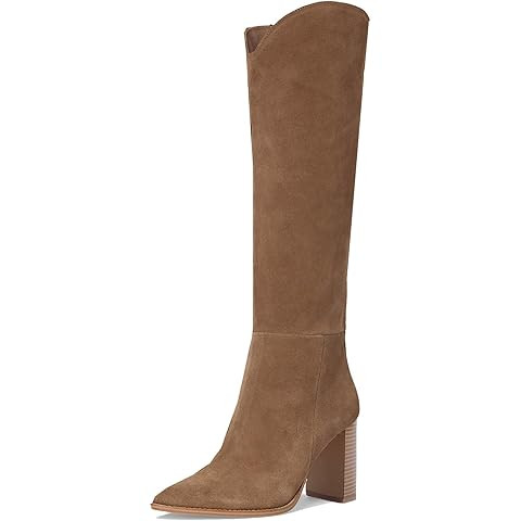 Pasuot Suede Cowboy Boots for Women - Western Knee High Cowgirl Boots with Side Zipper, Retro Poi... | Amazon (US)