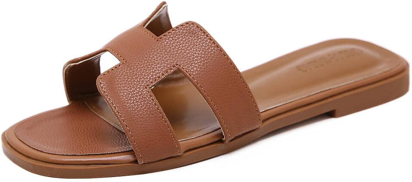 OUREET Womens Sandals Band Slides Flat Sandals for women | Amazon (US)