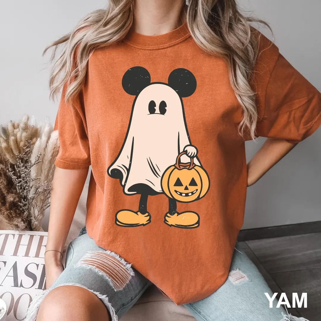 Disney Mickey and Minnie Ghost Shirt, Comfort Colors Shirt, Mickey Halloween Shirt, Minnie Hallow... | Etsy (US)