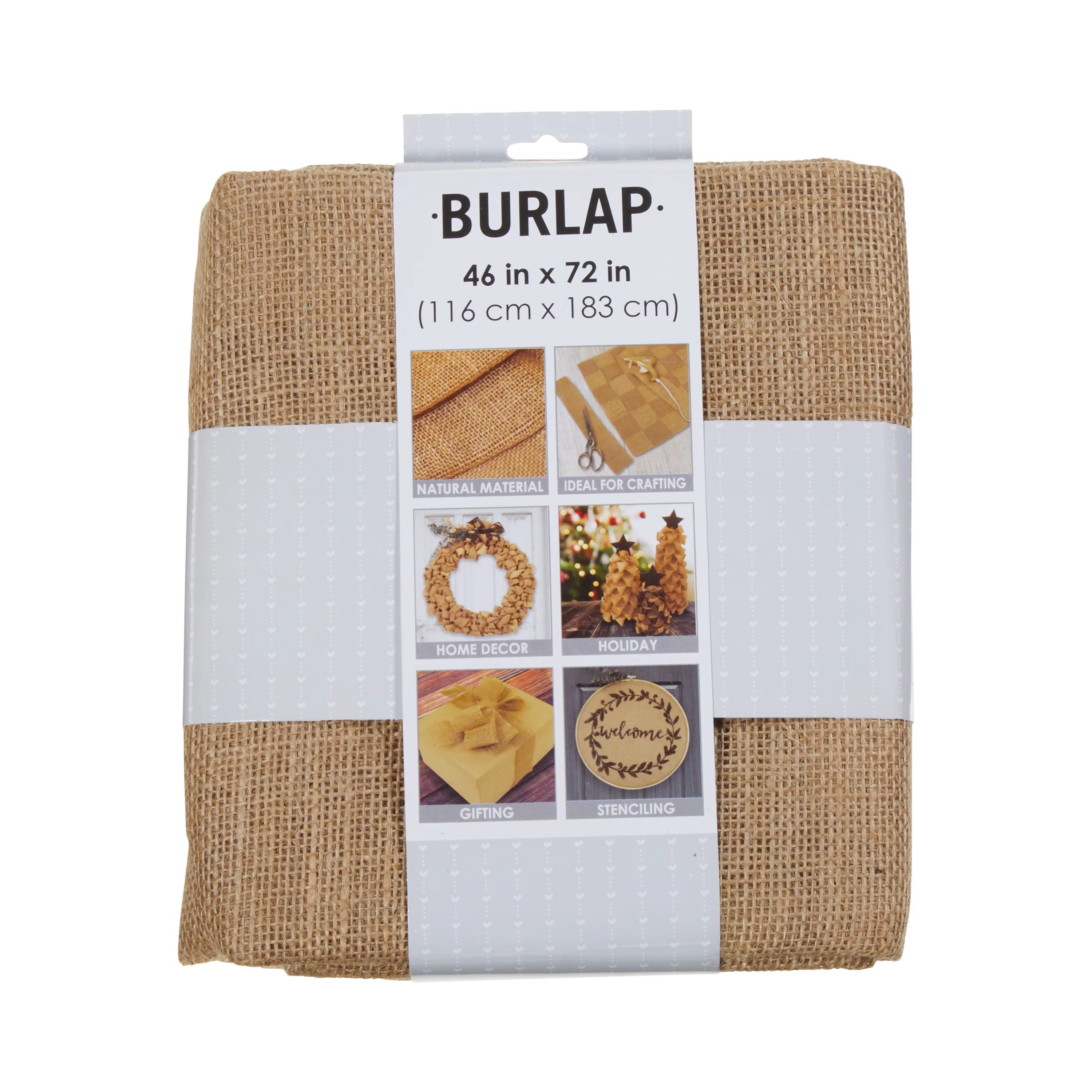 Allen Company Jute Burlap Craft Fabric, 46"W x 2-Yards, Folded & Precut Fabric Roll, Natural - Wa... | Walmart (US)