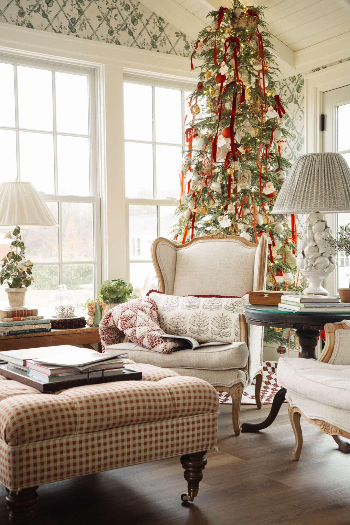 Cozy cottage Christmas 🎄 

Small shops & more on my post tonight on @lizmariegalvan on IG: 

Block print pillows: @jshhome 
Ottoman/lamps/ornaments not shown: antique/thrifted/vintage finds
Chairs: @threeangelshove
Tree skirts: @sixbells
Bedroom tree: @walmart
Living room tree: @homedepot grand duchess 

#LTKHoliday #LTKHome #LTKSeasonal