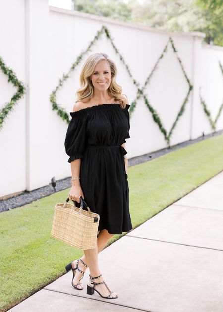 This is the perfect LBD for Spring and Summer with it's light and airy silky fabric. It be packing in for several this summer as it is so easy to dress up like I've styled it here or wear with sneakers for a stylish day al seeing. It will also take up almost no room in my suitcase! I've styled is here with the MERSEA Medina Market basket bag in Medium. These beautiful basket bags are made exclusively for MERSEA in Morocco and beautiful leather trim. 

Off the shoulder, black silk dress, with self tie, paired with basket, bag and black rockstar, gladiator sandals 

#LTKstyletip #LTKover40

#LTKStyleTip #LTKOver40 #LTKSeasonal