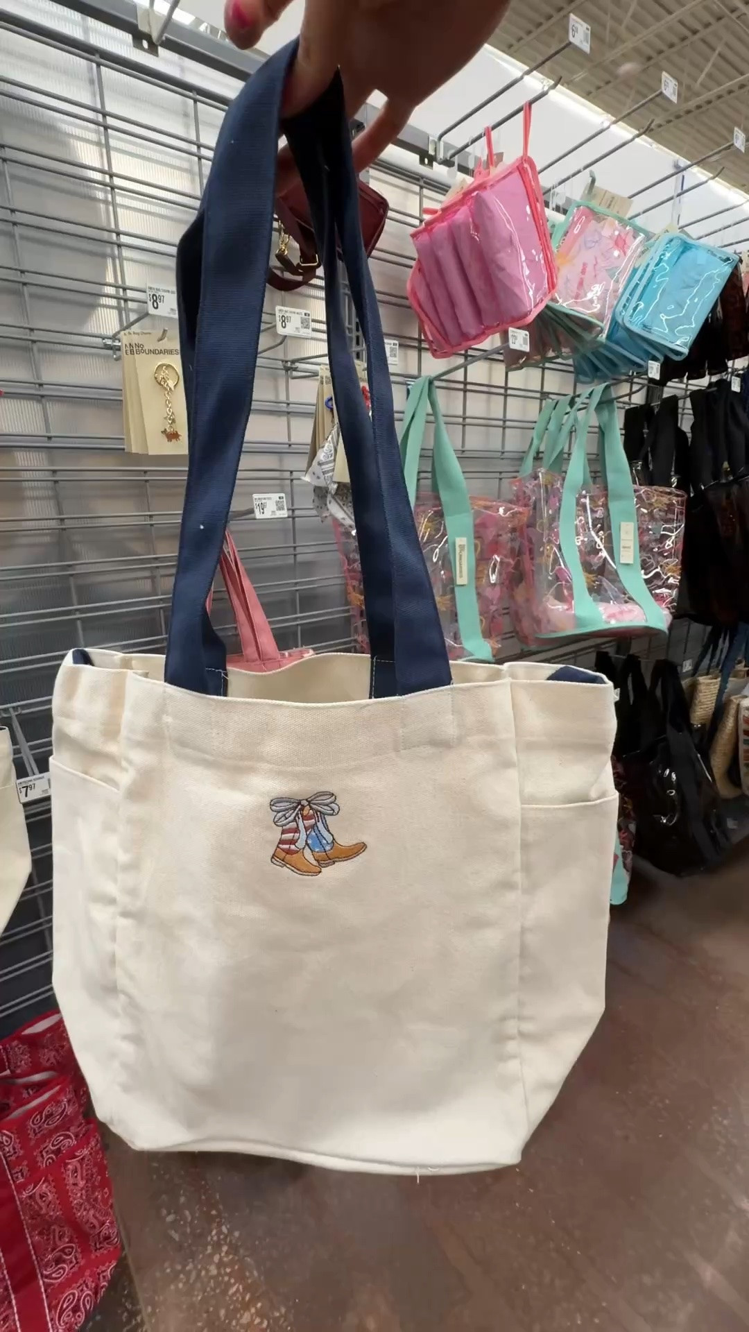 The cutest bags and accessories at Walmart! Perfect for Memorial Day and Fourth of July ♥️💙 #memorialday #canvastotebag #bagcharm