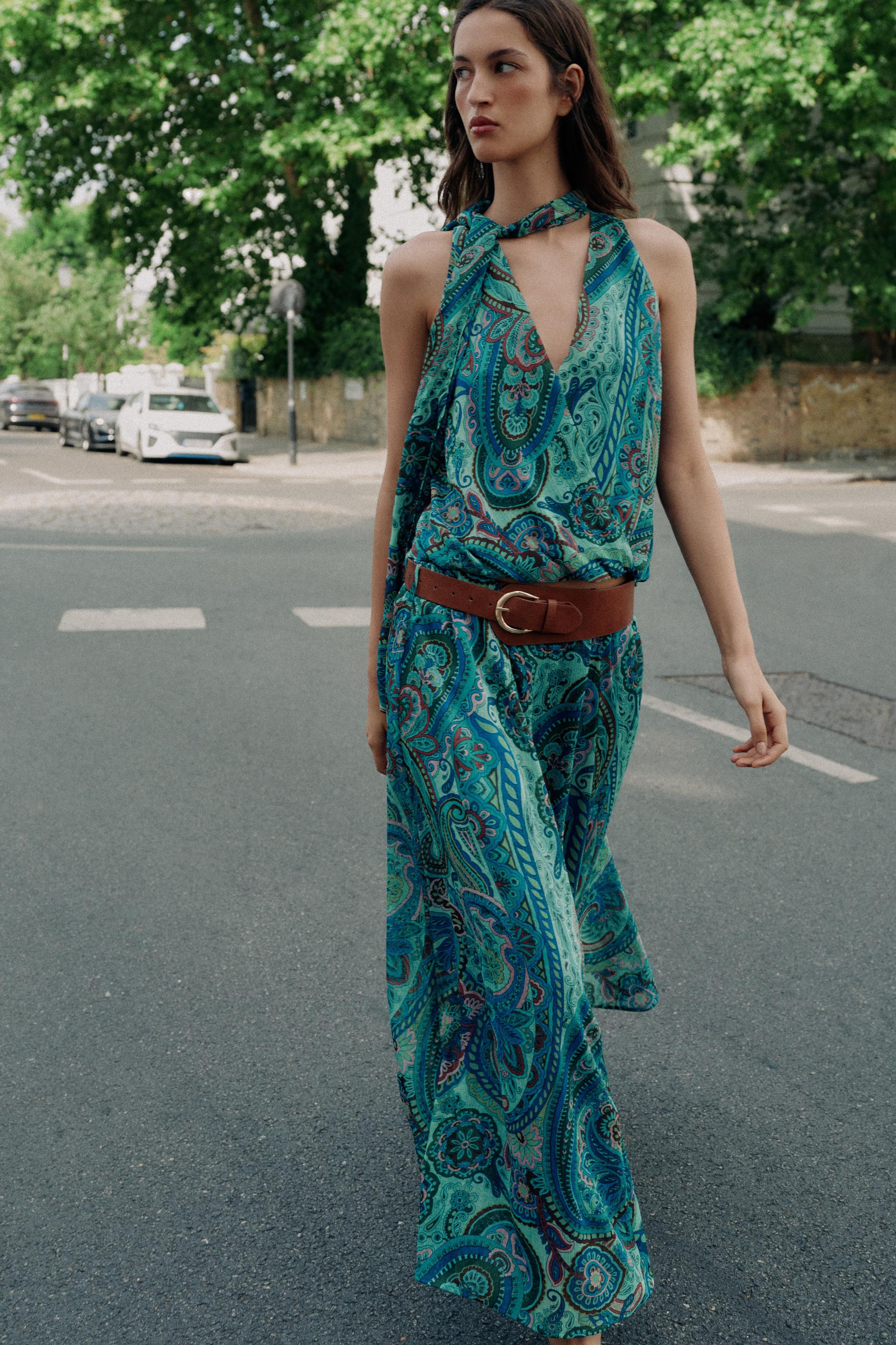 PRINTED BELTED SKIRT | Zara US