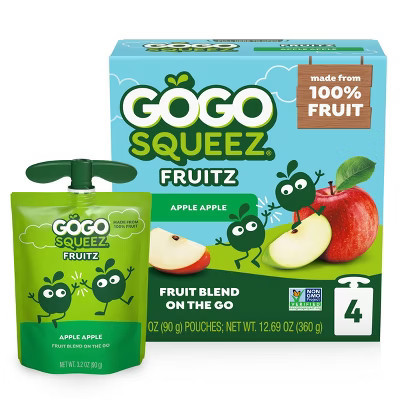 GoGo SqueeZ No Sugar Added Applesauce and Fruit Puree Apple Apple  - 12.69oz/4ct | Target