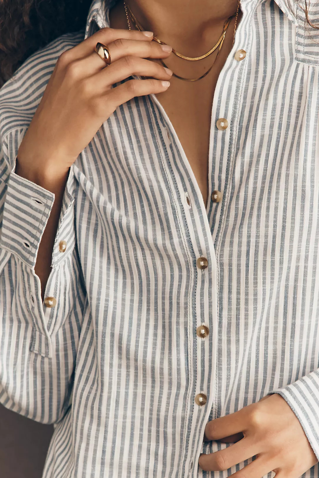 Pilcro Issy Batwing Buttondown Shirt | Anthropologie (US)