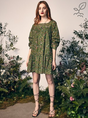 NWT KATE HUDSON BRAND HAPPY X NATURE LUNA GREEN WATER LILLIES DRESS IN XS | eBay US