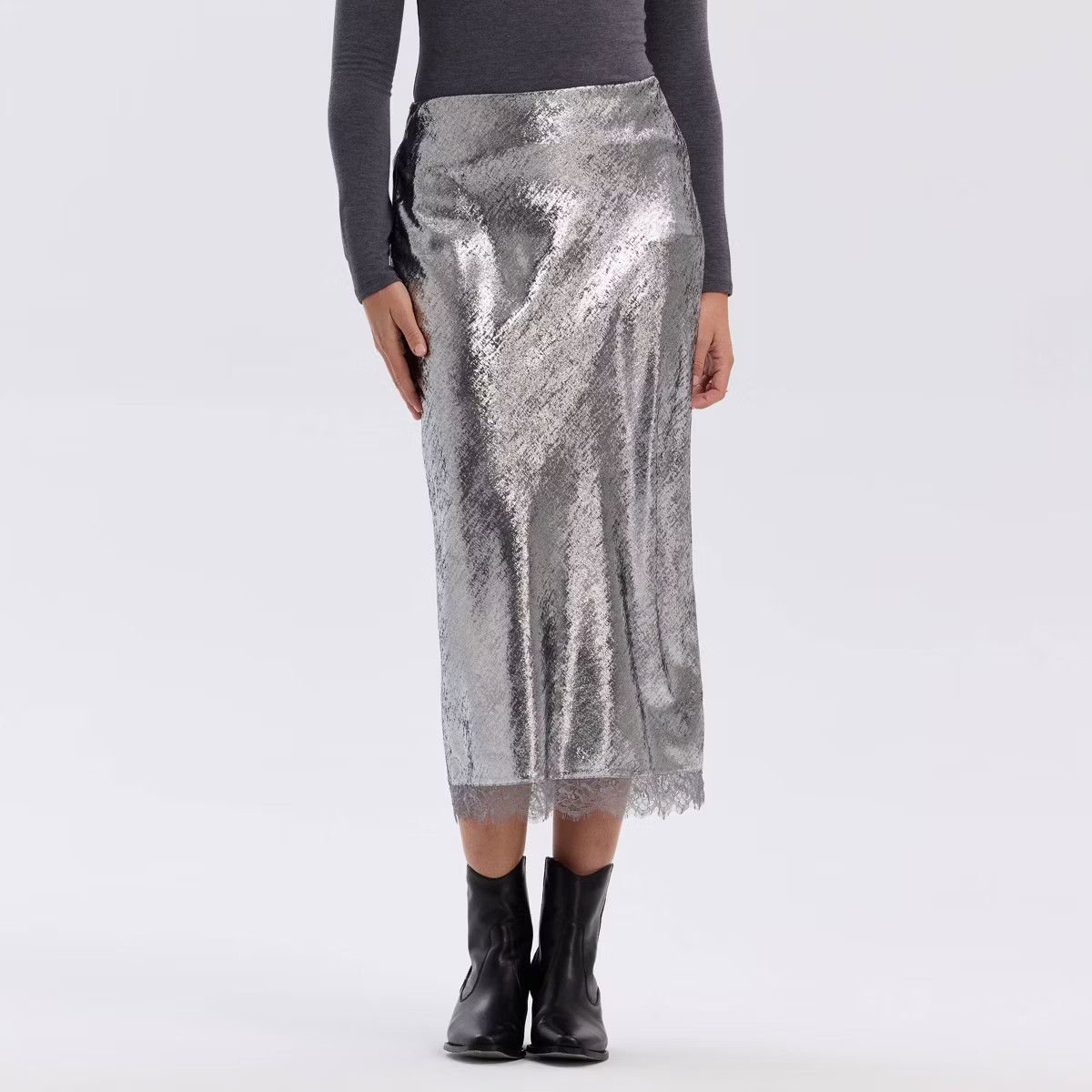 Women's Metallic Woven Midi Skirt - A New Day™ | Target