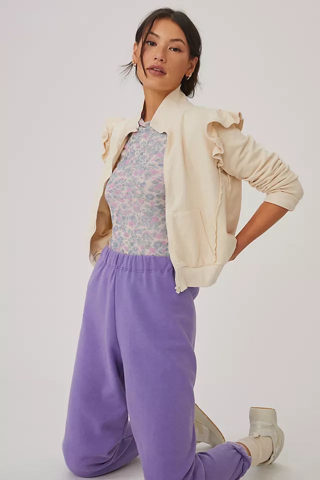 Daily Practice by Anthropologie Ruffled Zip-Up Jacket | Anthropologie (US)