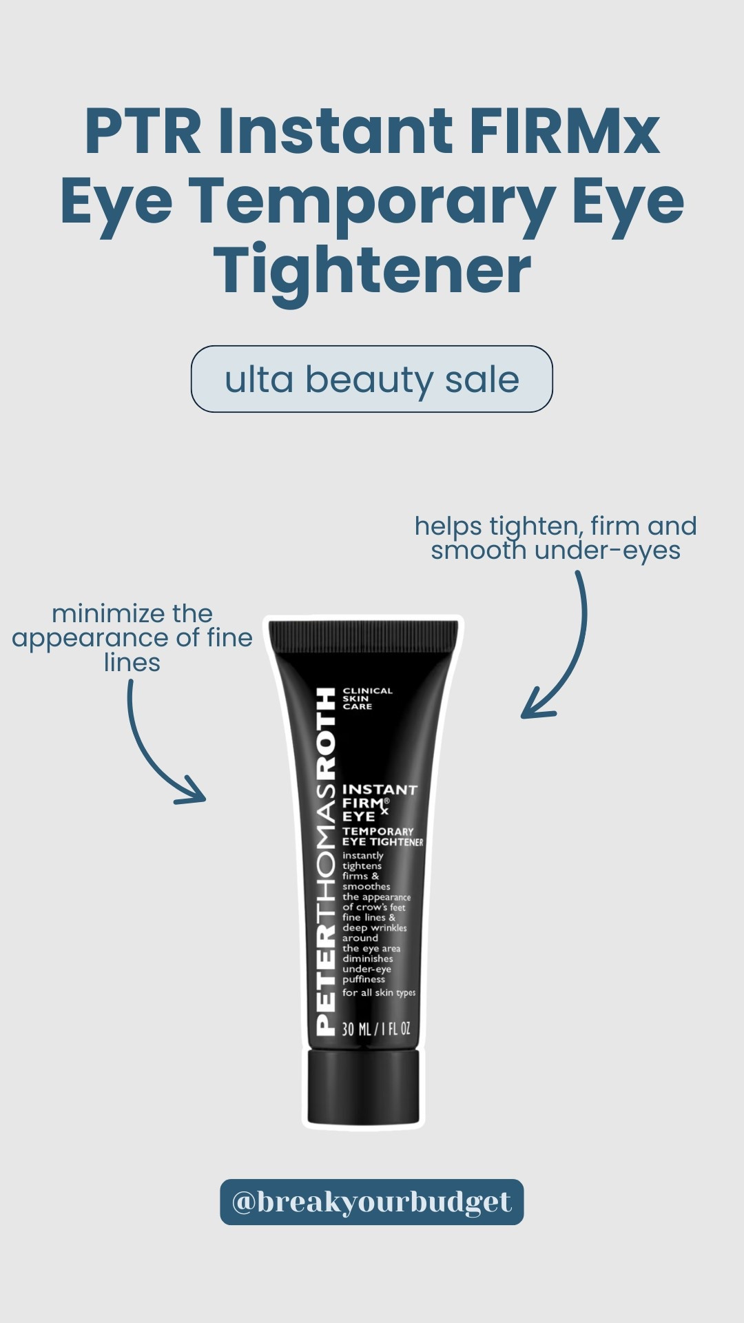 Peter Thomas Roth eye tightner on sale today only! #ulta #ultabeauty #ultasale #21daysofbeauty #PTR

#LTKSaleAlert #LTKSeasonal #LTKBeauty