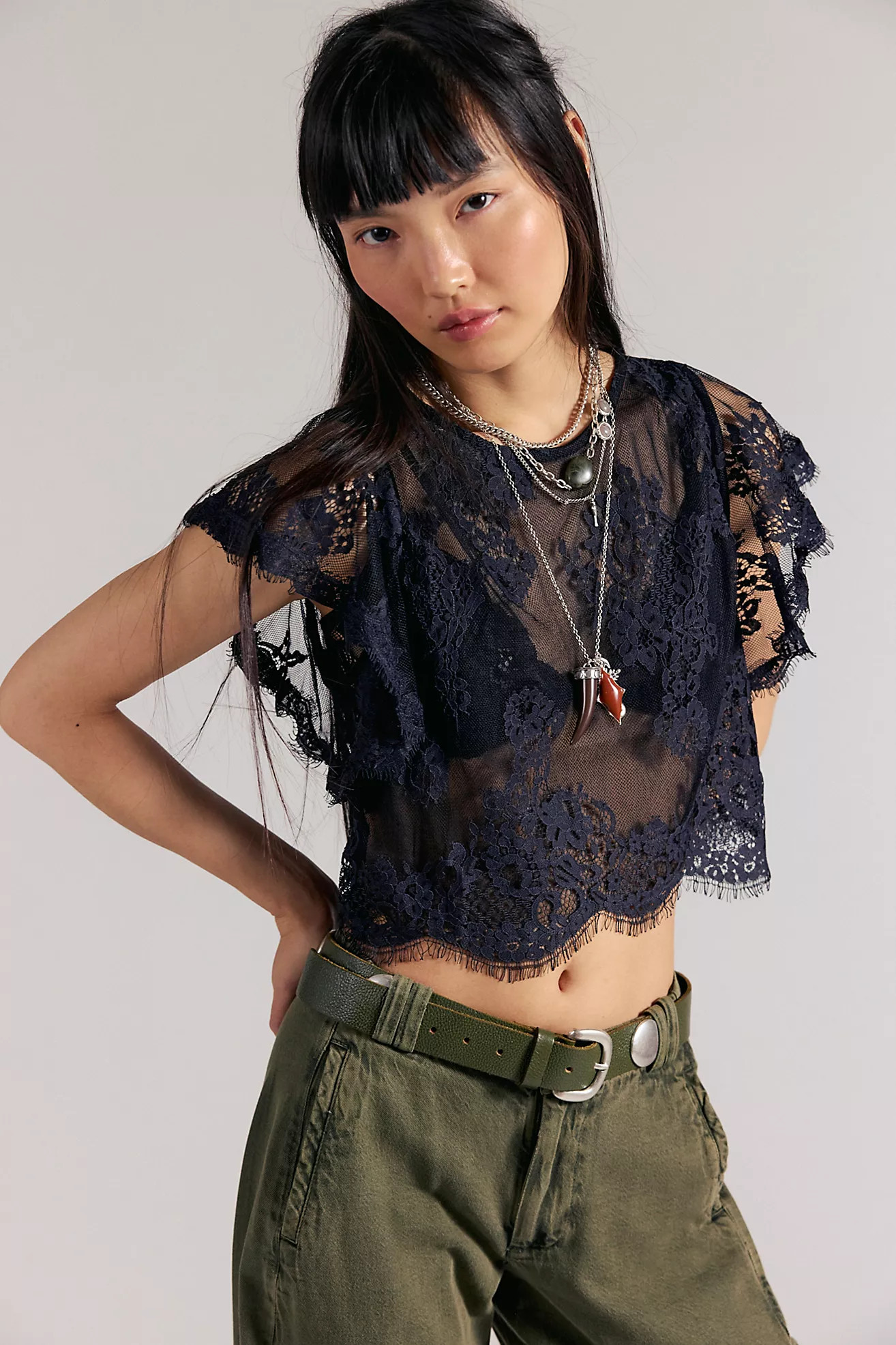 Lunar Ash Lace Top | Free People (Global - UK&FR Excluded)
