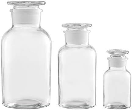 KMwares 3PCs Set (34oz, 17oz, 4oz) Vintage Botany Apothecary Jars, Scientific Lab Reagent Decorat... | Amazon (US)