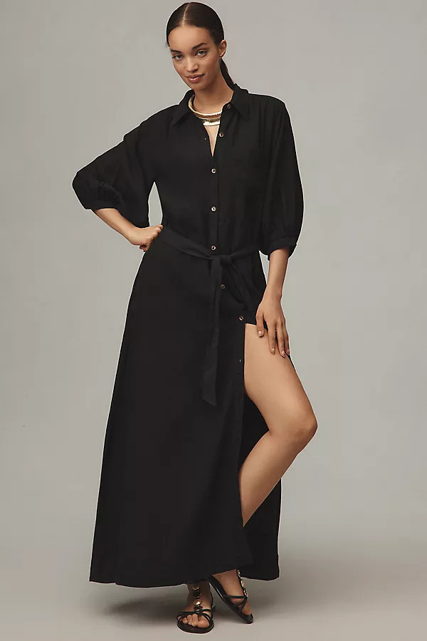 The Mona Linen Shirt Dress by Maeve | Anthropologie (US)