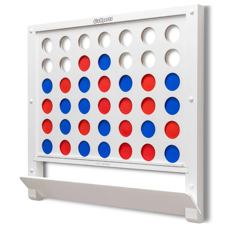 Gosports Wall Mounted Giant 4 In A Row Game - Jumbo 4 Connect Family Fun With Coins - Natural | Wayfair North America
