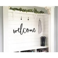 Welcome wood words, wood word cut out, laser cut | Etsy (US)