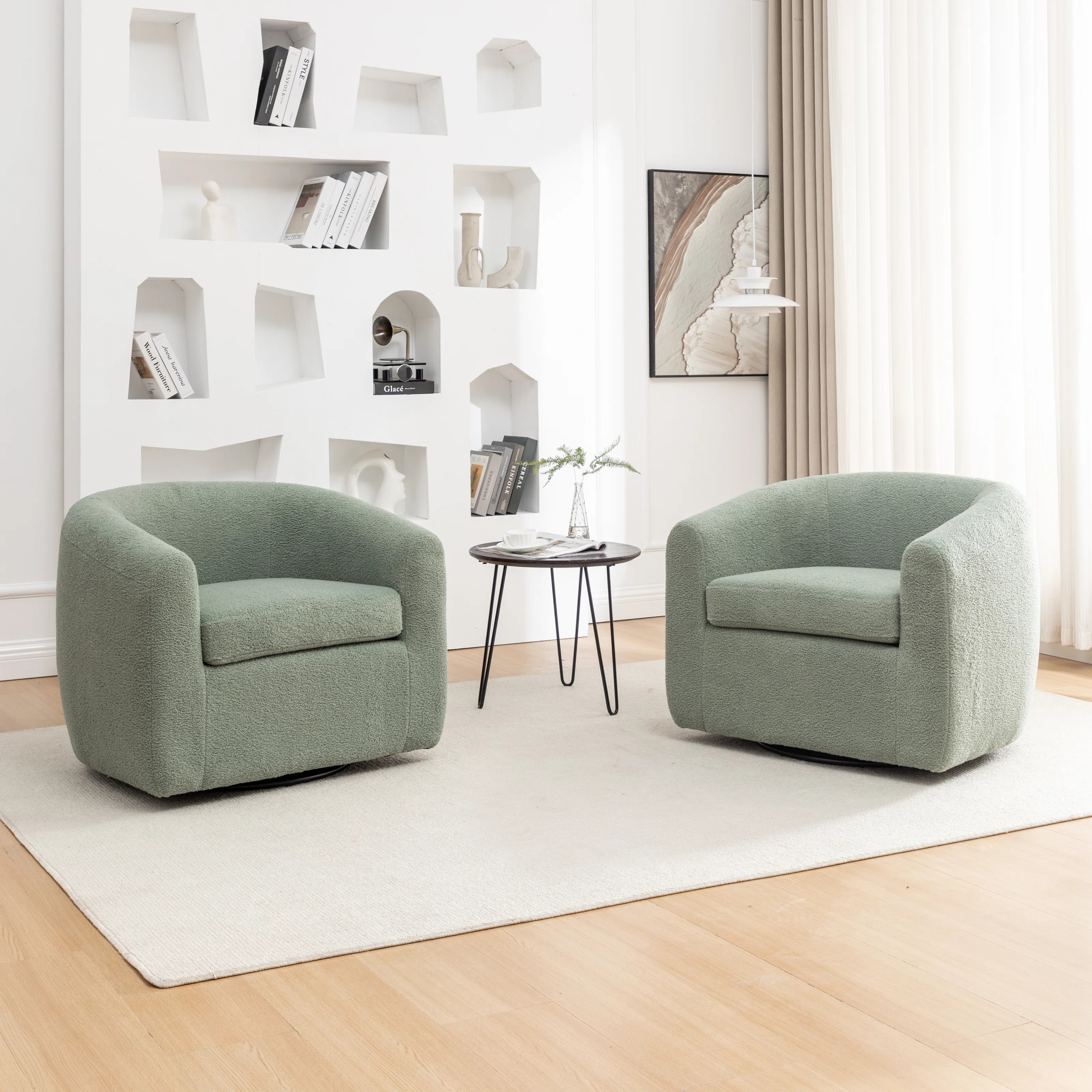 Odey Upholstered Swivel Barrel Chair (Set of 2) | Wayfair North America