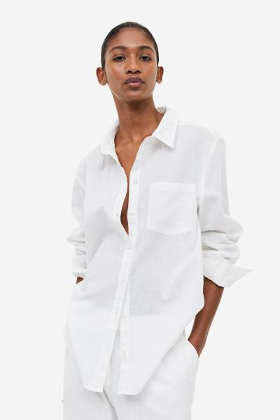 Linen-blend Shirt | H&M (US + CA)
