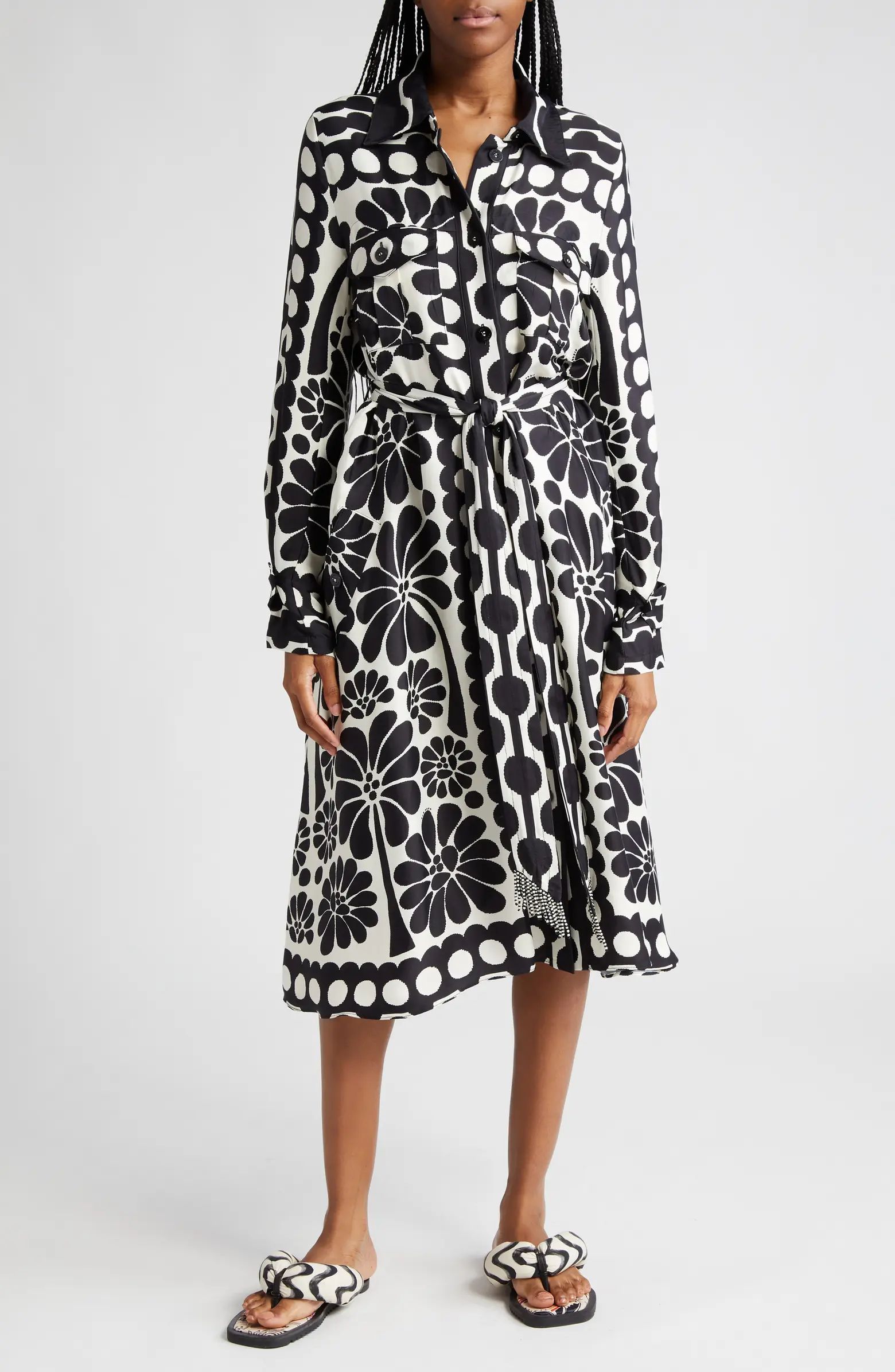 FARM Rio Palermo Long Sleeve Belted Shirtdress | Nordstrom | Nordstrom