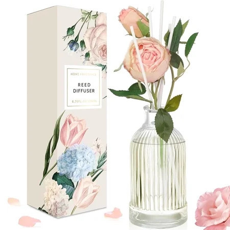 SCENTORINI Rose Flower Reed Diffuser, 6.76 fl oz Essential Oils Air Fresheners for Home & Bathroom Décor | Walmart (US)