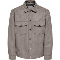 ONLY & SONS Faux Suede Trucker Jacket Stone | Marks & Spencer (UK)