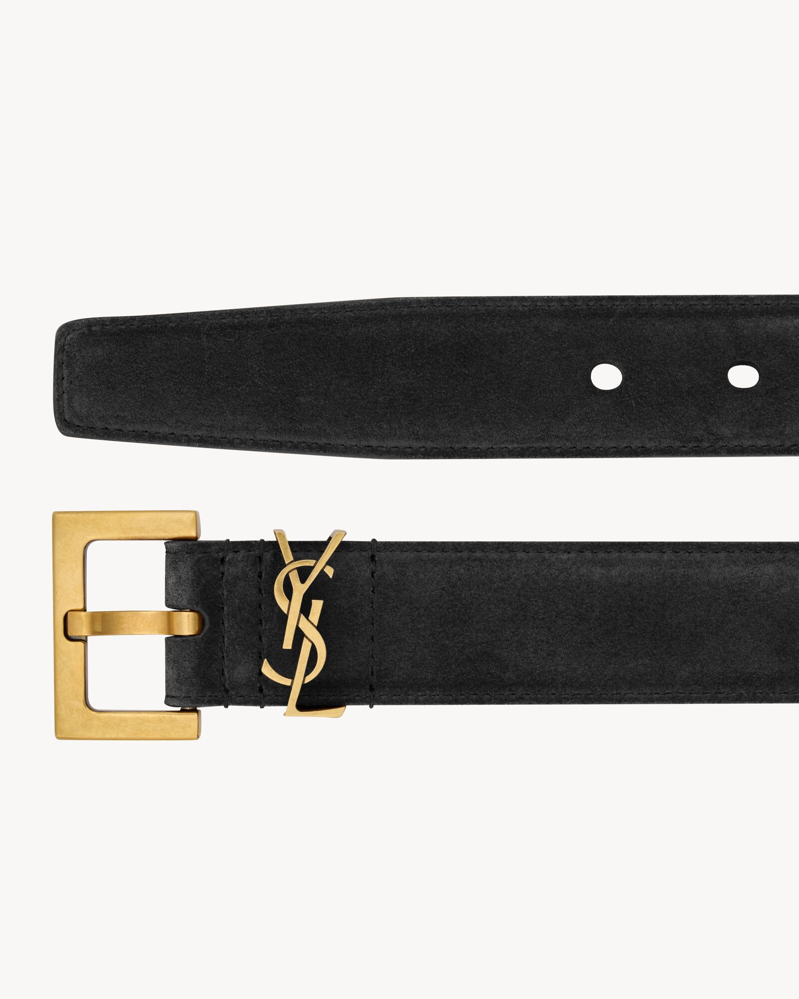 monogramme belt with square buckle in suede | Saint Laurent Inc. (Global)