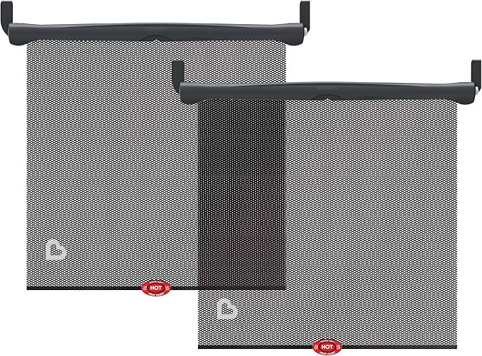 Munchkin Brica Sun Safety Car Window Shade with Heat Alert, Helps Block UVA/UVB Rays, 2 Pack, Bla... | Amazon (US)