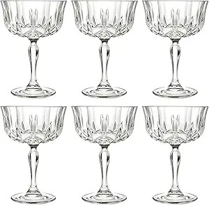 Barski Champagne Glasses - Flute - Saucer - Belle Coupe - Set of 6 Glasses - Glass - Beautifully ... | Amazon (US)