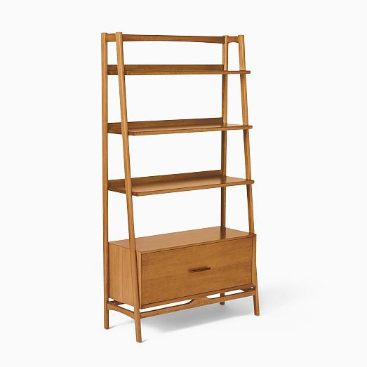 Mid-Century Bookshelf w/ Drawer (38") | West Elm (US)