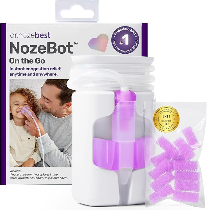 Dr. Noze Best NozeBot On The Go Nasal Aspirator - Pediatric ENT Designed Electric Nose Sucker for... | Amazon (US)