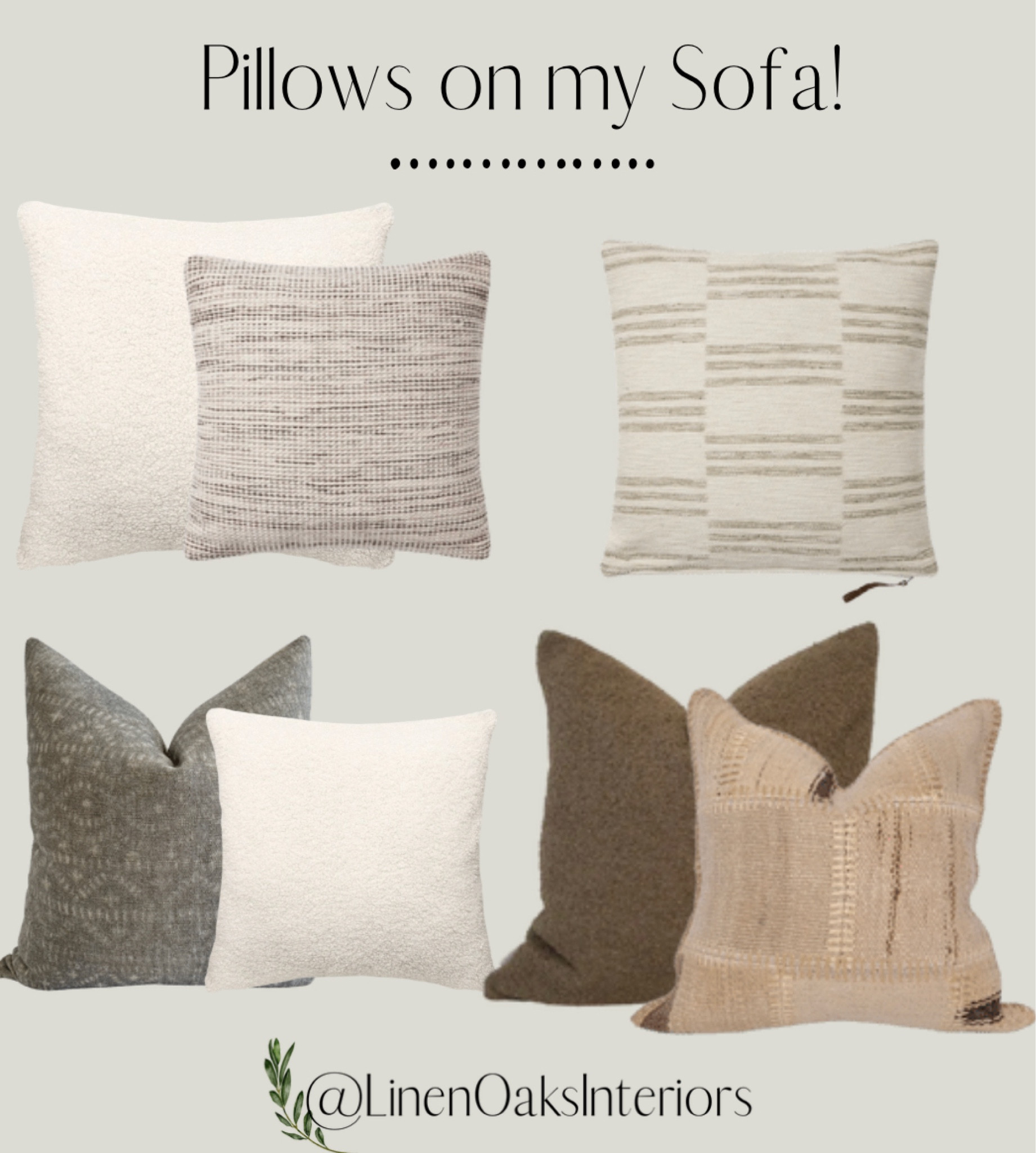 Pillows on my white sofa! 