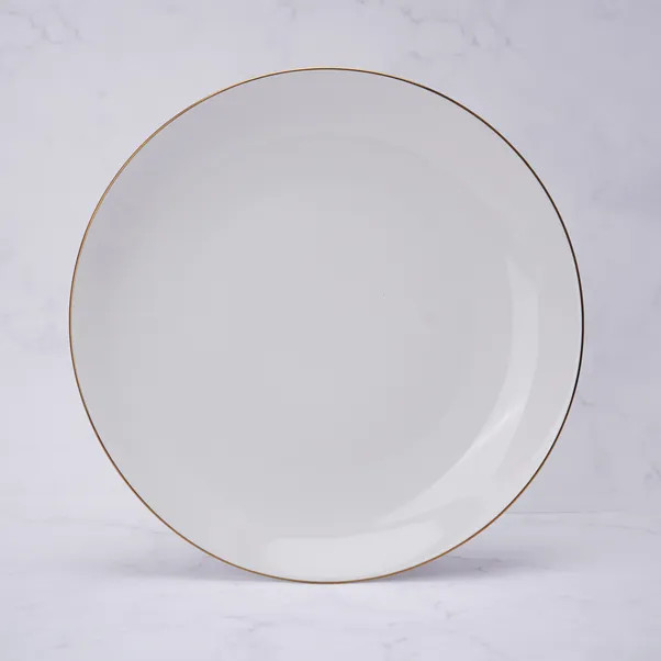 Gold Band Dinner Plate | Dunelm