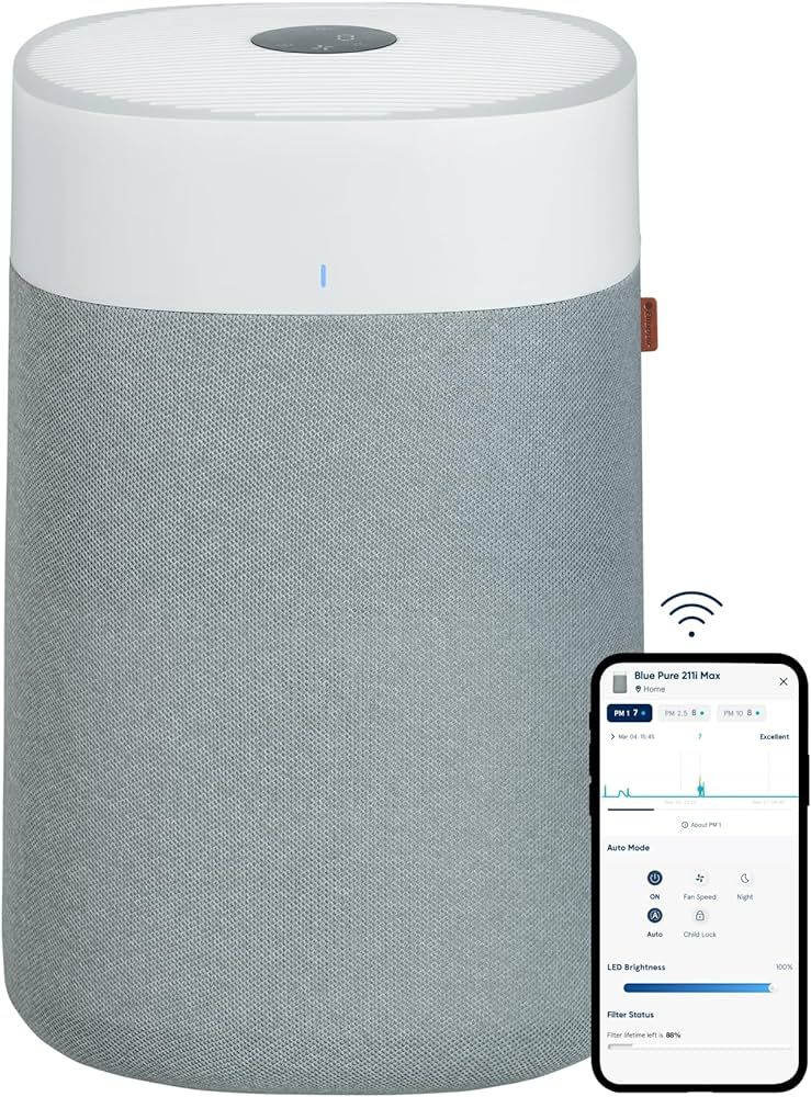 BLUEAIR Air Purifiers for Large Home Room, HEPASilent Smart Air Cleaner for Bedroom, Pets Allergi... | Amazon (US)
